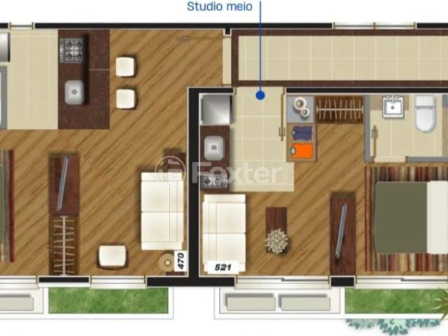 Kitnet / Stúdio para Venda em Porto Alegre/RS Floresta 1 Quartos