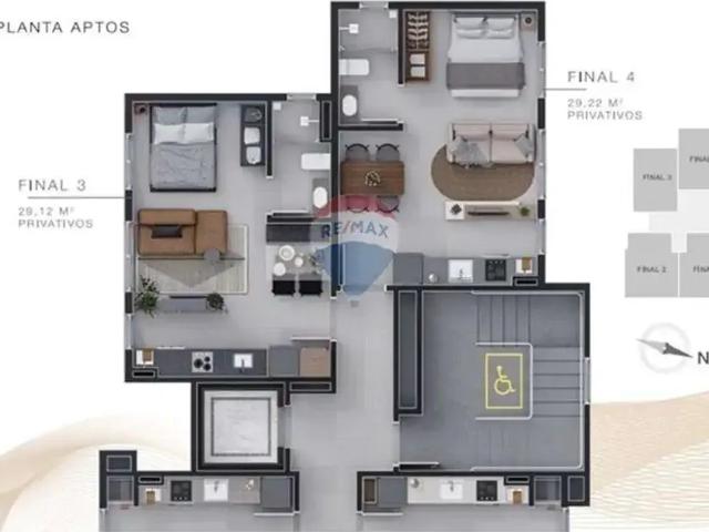 Kitnet / Stúdio para Venda em Passo Fundo/RS Vila Santa Maria 1 Quartos