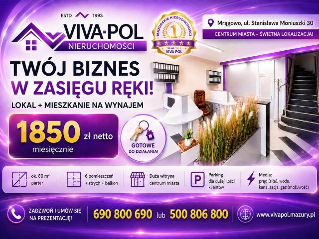 Komercyjne lokal na wynajem, Moniuszki