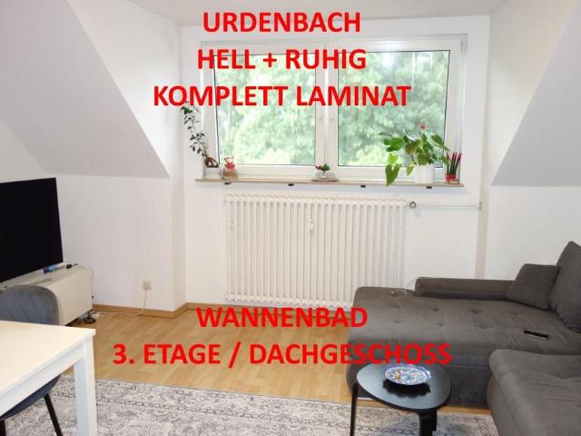 KOMFORT WOHNUNG IN URDENBACH HELL UND RUHIG KOMPLETT LAMINAT WANNENBAD 2 ZIMMER / 3. ETAGE DG