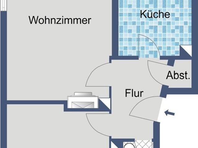 Komfortable 2 Zimmer Wohnung im 3. Obergeschoss