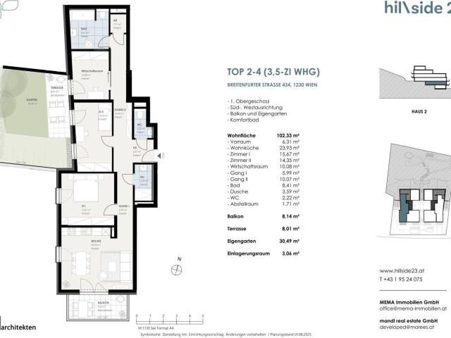 Komfortable 3 Zimmer Wohnung mit Garten und separater Arbeitsnische zu verkaufen!