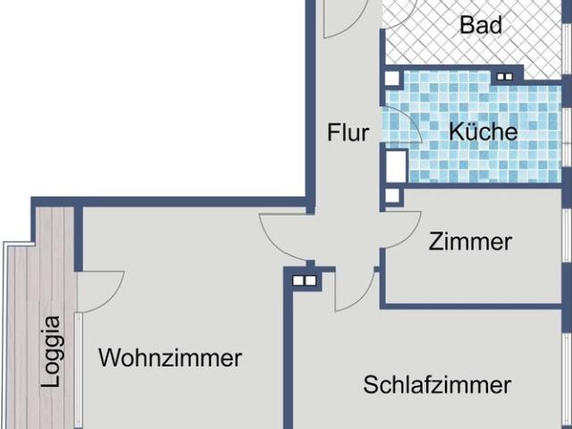 Komfortable 3 Zimmer Mietwohnung mit Loggia in Frankfurt am Main Fechenheim
