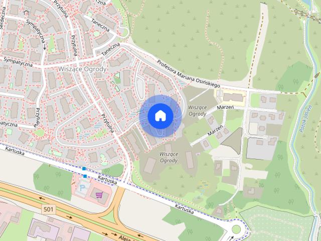 Komfortowe dwupokojowe mieszkanie z ogródkiem. Jasień Wiszące Ogrody