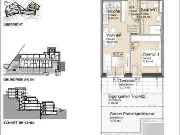 Kompakt und modern mit Gartenfläche 2 Zimmer Wohnung in den Kremser Weinbergen