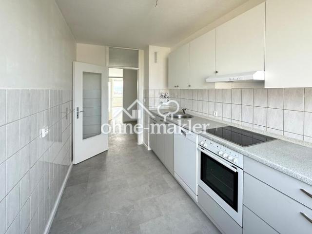 Komplett renovierte 3 Zimmer Wohnung mit Panoramablick, Einbauküche & Garage