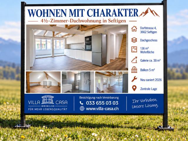 Komplett sanierte 4.5 Zimmer Dachwohnung in Seftigen
