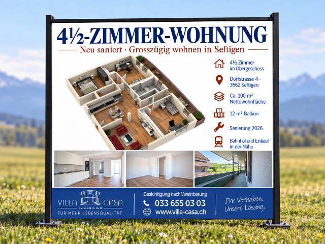 Komplett sanierte 4.5 Zimmerwohnung in Seftigen