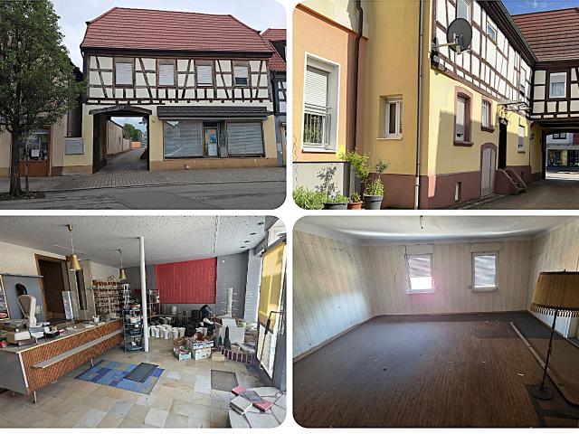 Komplett Sanierungsbedürftiges Fachwerkhaus außer Dach u. Fenster mit gutem Raumangebot im Ortszentrum von Rülzheim
