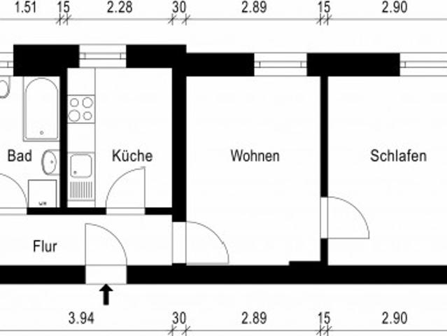 Kleine 2 Raum Wohnung im Altbau