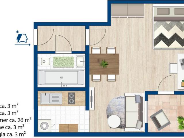 Kleines Apartment mit Balkon an der Johanneskirche! Perfekt für Studierende oder Singles.