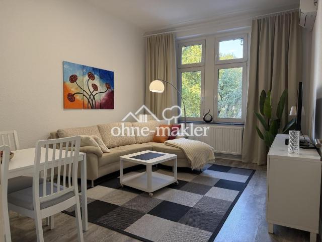 klimatisiert, vollständig möbliert, frisch renoviert, löffelfertig, 2 Zi, KDB und Balkon