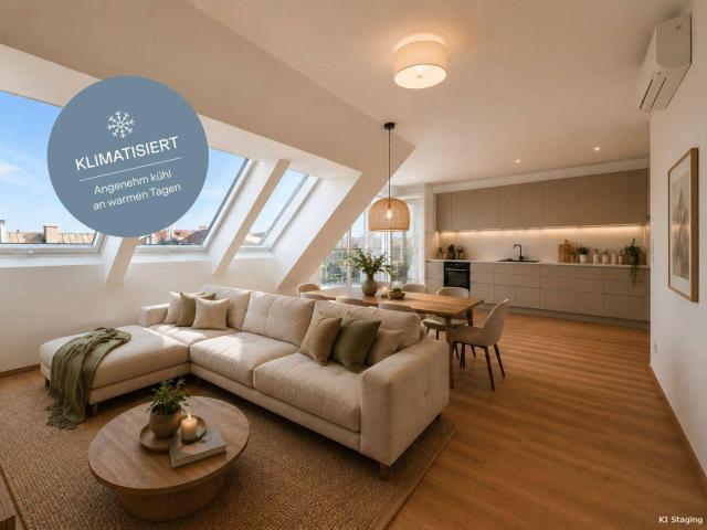 Klimatisierte Dachgeschosswohnung | helle Wohlfühl Oase mit 3 Zimmer | TOP ANBINDUNG