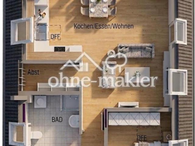 2 Zimmer Wohnung mit Weitblick und Klima Anlage 1362€ warm inkl. Carport, Küche, Klima.