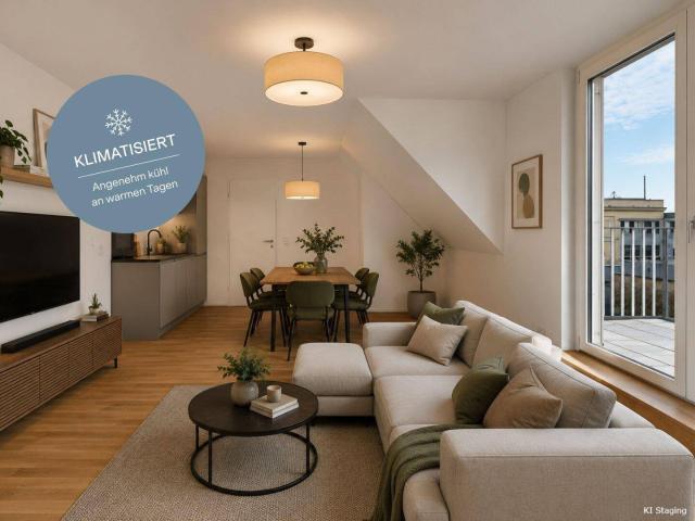 Klimatisierte 3 Zimmer Dachgeschosswohnung I Ausblick I Südausrichtung I Top Anbindung