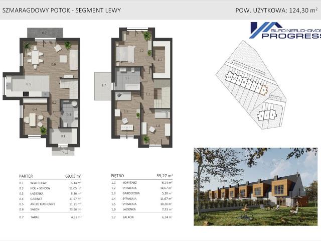 Nowoczesne domy szeregowe 124m² z ogródkiem zapraszam