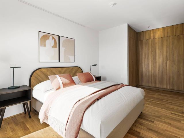 Kurzzeitmiete: 2 Zimmer Wohnung Extra Large möbliert mit Zugang zu Fitness, Co Working, Dachterrasse, Kinoraum