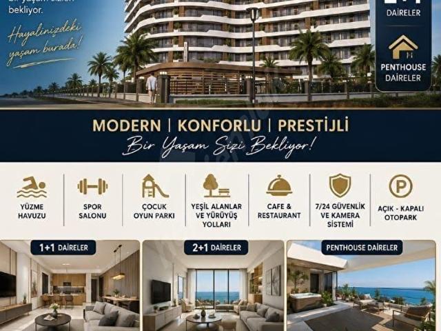 Kuzey Kıbrıs İSKELE LONG Beach'ta Satılık 1+1 ve 2+1 Daieler