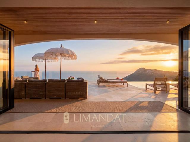 La Turbie Villa néoprovençale 6 chambres, piscine à débordement chauffée & vue mer panoramique