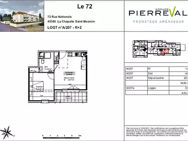 La Chapelle Saint Mesmin 45380 Location appartement 2 pièces t2 parking