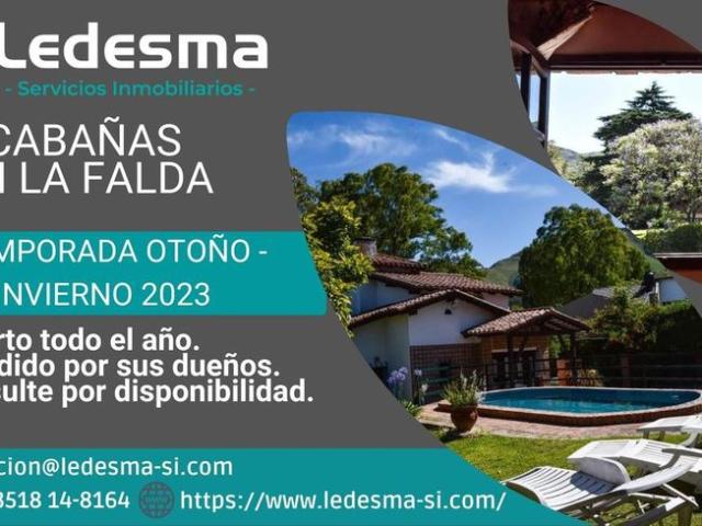 LA FALDA TEMPORADA 22/23 Excelentes Cabañas/Depto !
