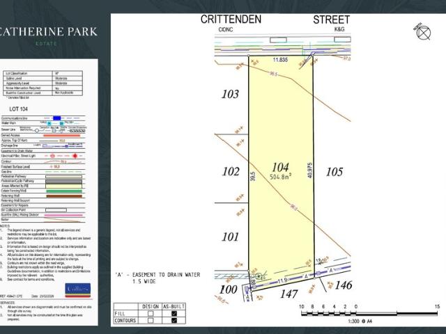 Land available in the national award winning subdivision 'Catherine Park Estate'
