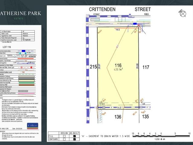 Land available in the national award winning subdivision 'Catherine Park Estate'
