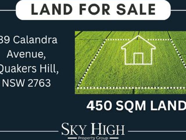 Land Registered! Lots available in Quakers Hill Secure Your Spot Today!