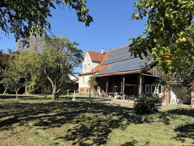 Ländliches Zweifamilienhaus mit ca. 2.500 m² Grundstück, Obstgarten, Hühnerstall und Scheune