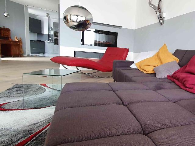 Landmark Building Top interior design fully furnished directly on the river Rhine and view to the Cologne Cathedral