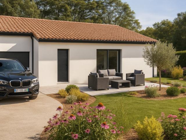 LAGNIEU / Maison T4 de plain pied 90m2 avec garage sur 345m2 PC Obtenu