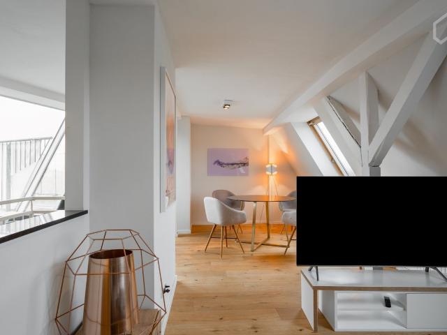 Large, private roof terrace with cathedral view! Dreamlike maisonette apartment with 2 bedrooms in Cologne, Koln Amsterdam Apartments for Rent