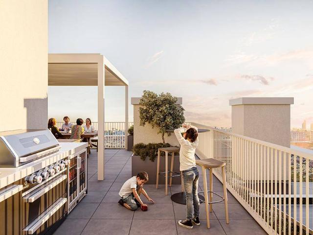 Lässige 3 Zimmer Wohnung, große Terrasse 19 m², Fernblick Gartenbeet inklusive