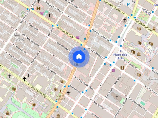 Le 400 Sherbrooke Ouest is located a few steps away from Montreal's Quartier des Spectacles