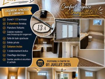 Le Confort Au Quotidien – 4 ½ à Lachute