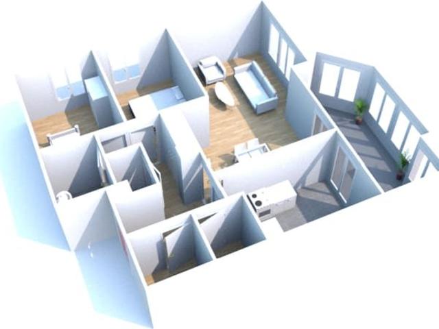 Le Houlme: appartement 3 pièces à louer