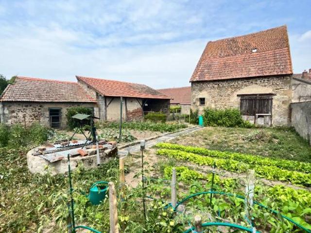 Le Montet Maison + Cour + cave + Jardin + puits + garage + dépendances