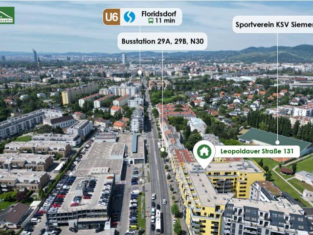 LEO 131 Sonnige Neubau Wohnung mit Abstellraum! 4 Busstationen zum Bahnhof Floridsdorf und viel Grün in der Nähe!