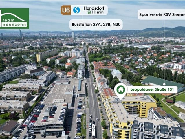 LEO 131 Sonnige Neubau Wohnung mit Abstellraum! 4 Busstationen zum Bahnhof Floridsdorf und viel Grün in der Nähe!