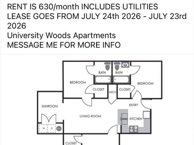 LEASE TAKEOVER FOR 3x3 APARTMENT NC