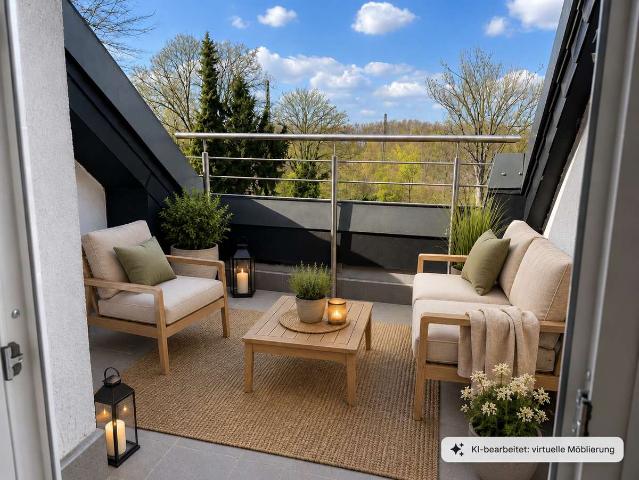 Lebendiger Wohnraum: 3 Zimmer Wohnung mit Dachterrasse und Einbauküche