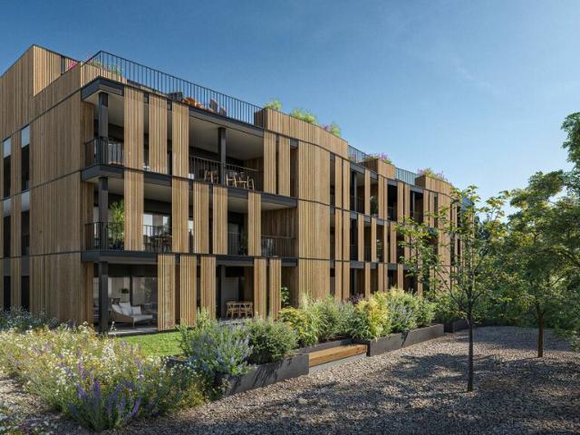 Letzte Neubau Gartenwohnung: 3.5 Zimmer auf 105 m2 und hohem Qualitäts und Ausbaustandart, sowie 26 m2 gedeckte Terrasse und eigenem Gartenanteil