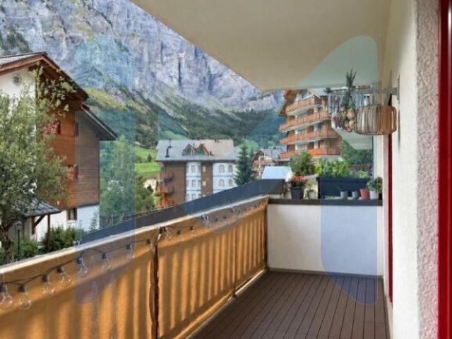 Leukerbad  2,5 pièces avec balcon, vue montagne et parking couvert