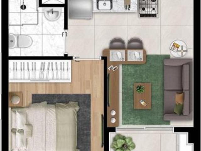 Lev Condomínio Clube Perus | Construtora Golani | 28 metros | 01 dormitório com varanda | sem vaga
