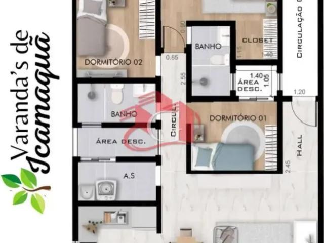Lindo Apartamento 3 dorm, sendo 1 suíte, 1 vaga, Varanda Gourmet, Horto Florestal, Entrega Nov. 2022