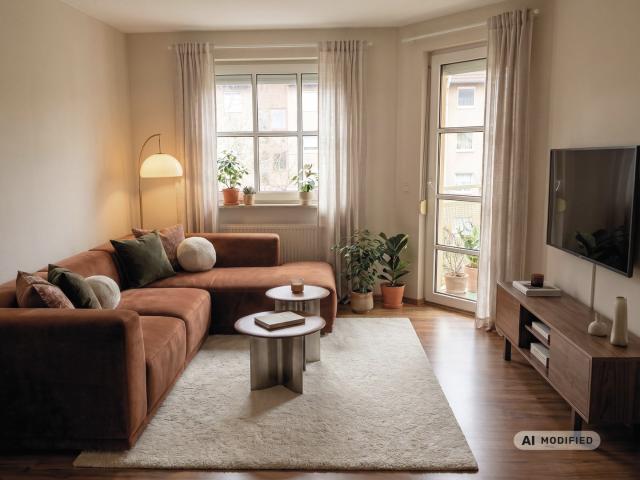 Lichtdurchflutete 2 Zimmer Wohnung mit Südbalkon – teil­möbliert, 3. OG mit Aufzug in Gostenhof
