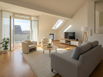 Lichtdurchflutete Dachgeschosswohnung mit Galerie & Südwest Balkon!