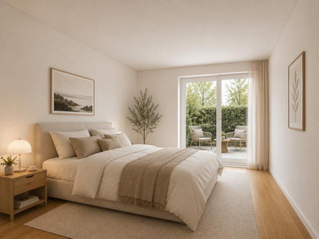 Lichtdurchflutete Gartenwohnung mit eigener Terrasse – Erstbezug nach Kernsanierung | KfW 55 EE