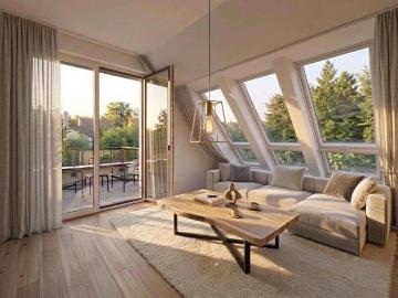 Lichtdurchfluteter 4 Zimmer Dachgeschoßtraum mit großer Terrasse und wundervollem Ausblick ! Rohbau fertiggestellt !