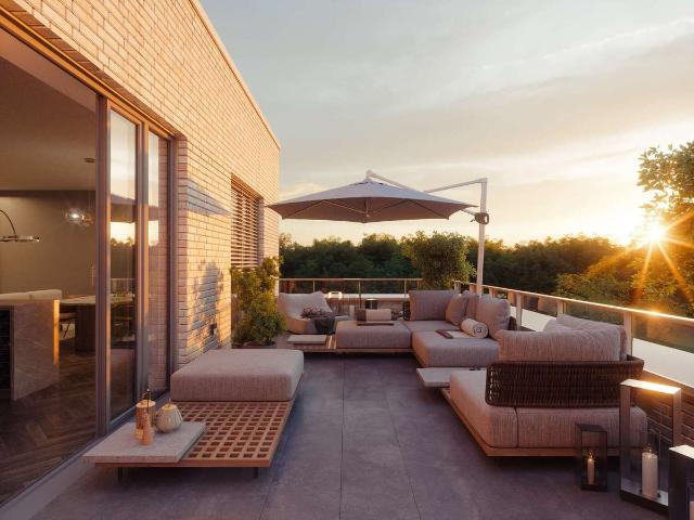 Lichtdurchflutetes Penthouse mit Dachterrasse und freiem Blick ins Grüne – Gut Leeven
